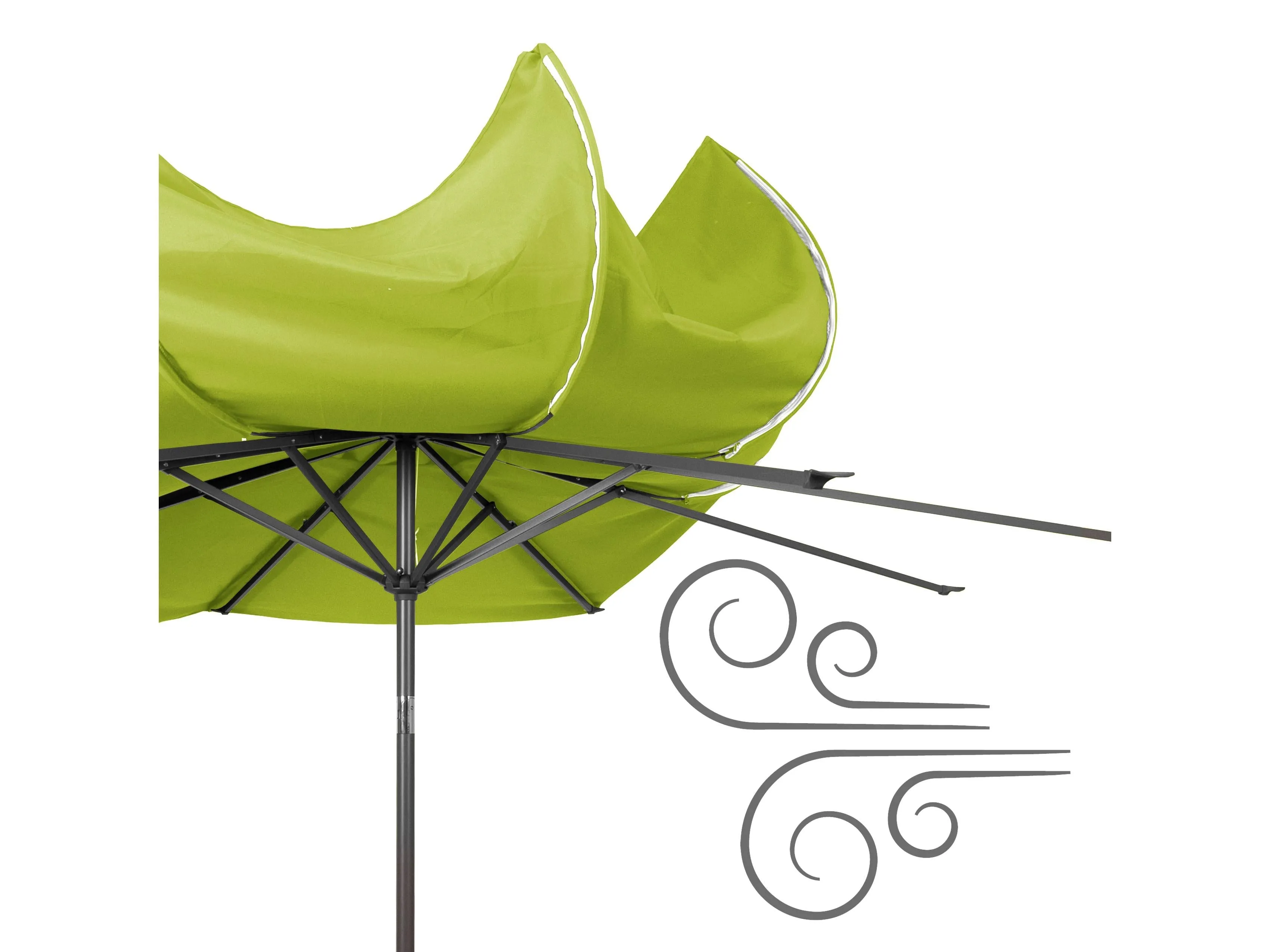 10ft Wind Resistant Lime Green Patio Umbrella