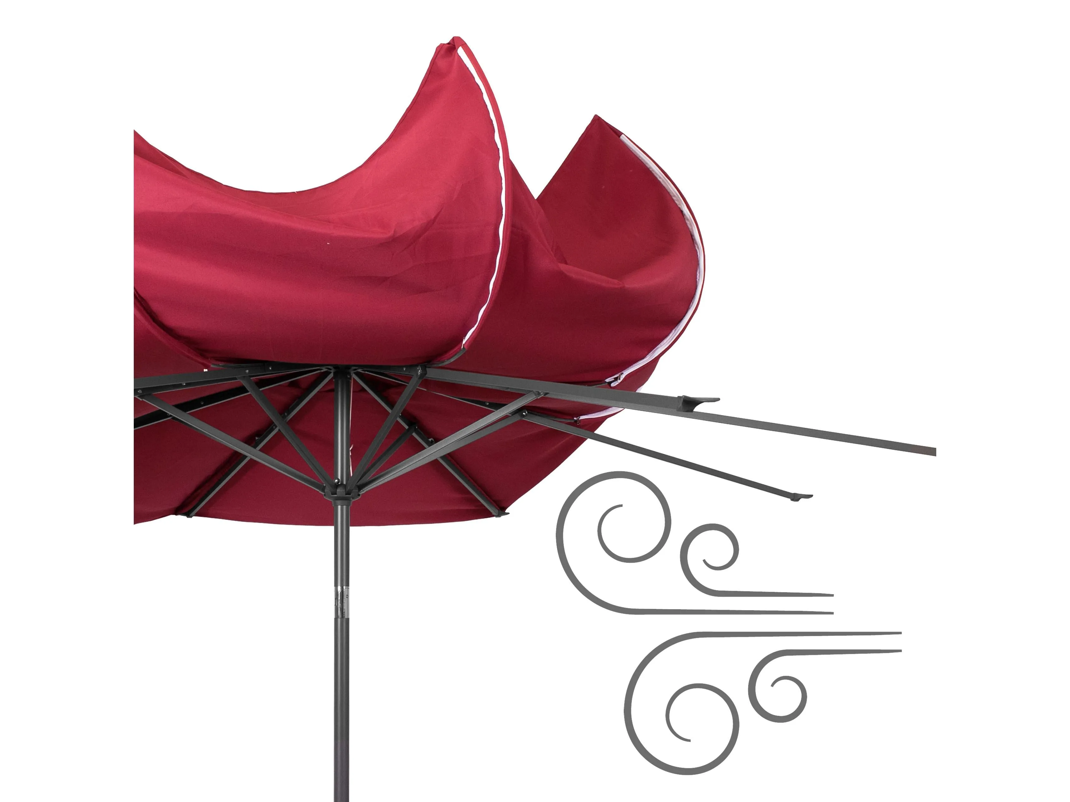 10ft Wind Resistant Wine Red Patio Umbrella