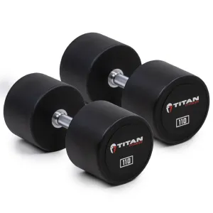 110 LB Pair Classic Round Urethane Dumbbells