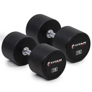 115 LB Pair Classic Round Urethane Dumbbells