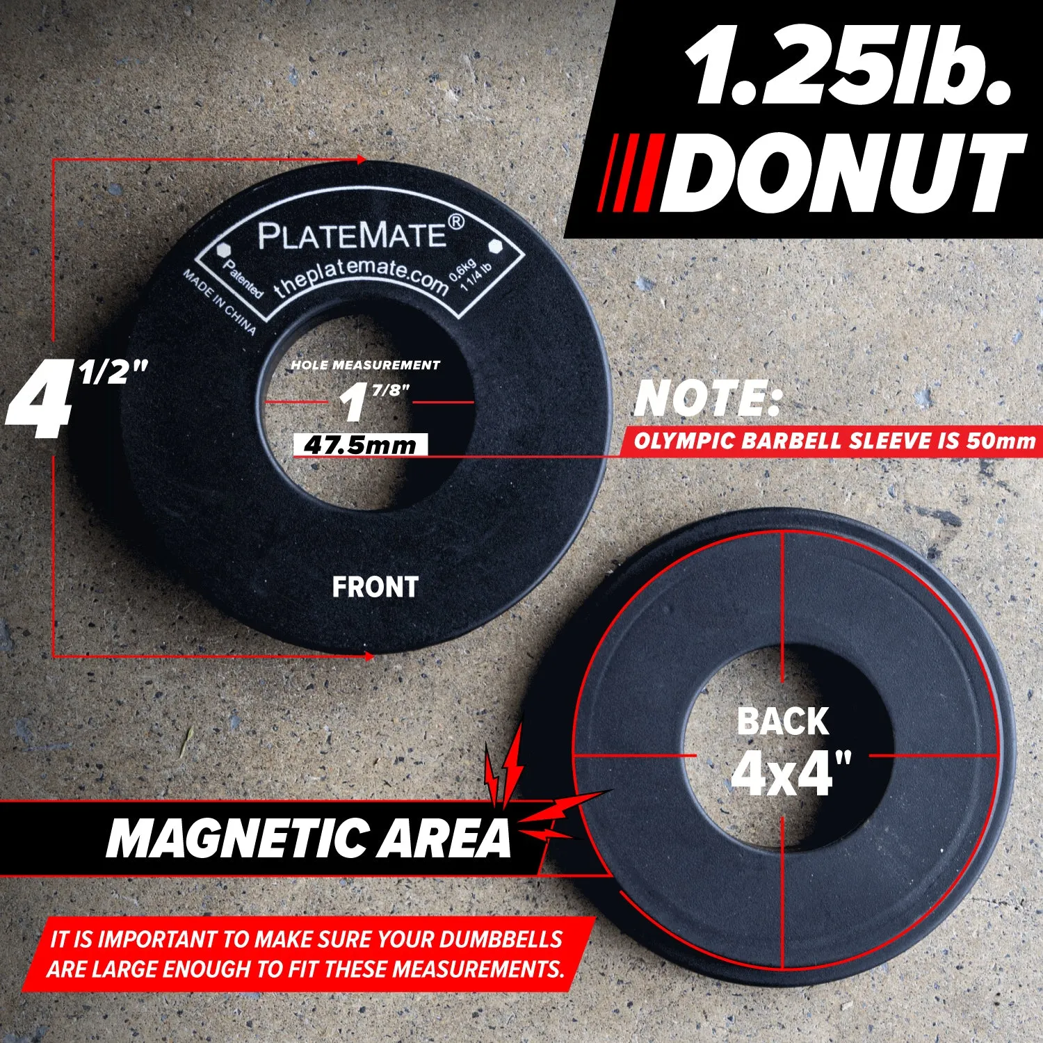 1.25 lb Donut PlateMate (Pair)