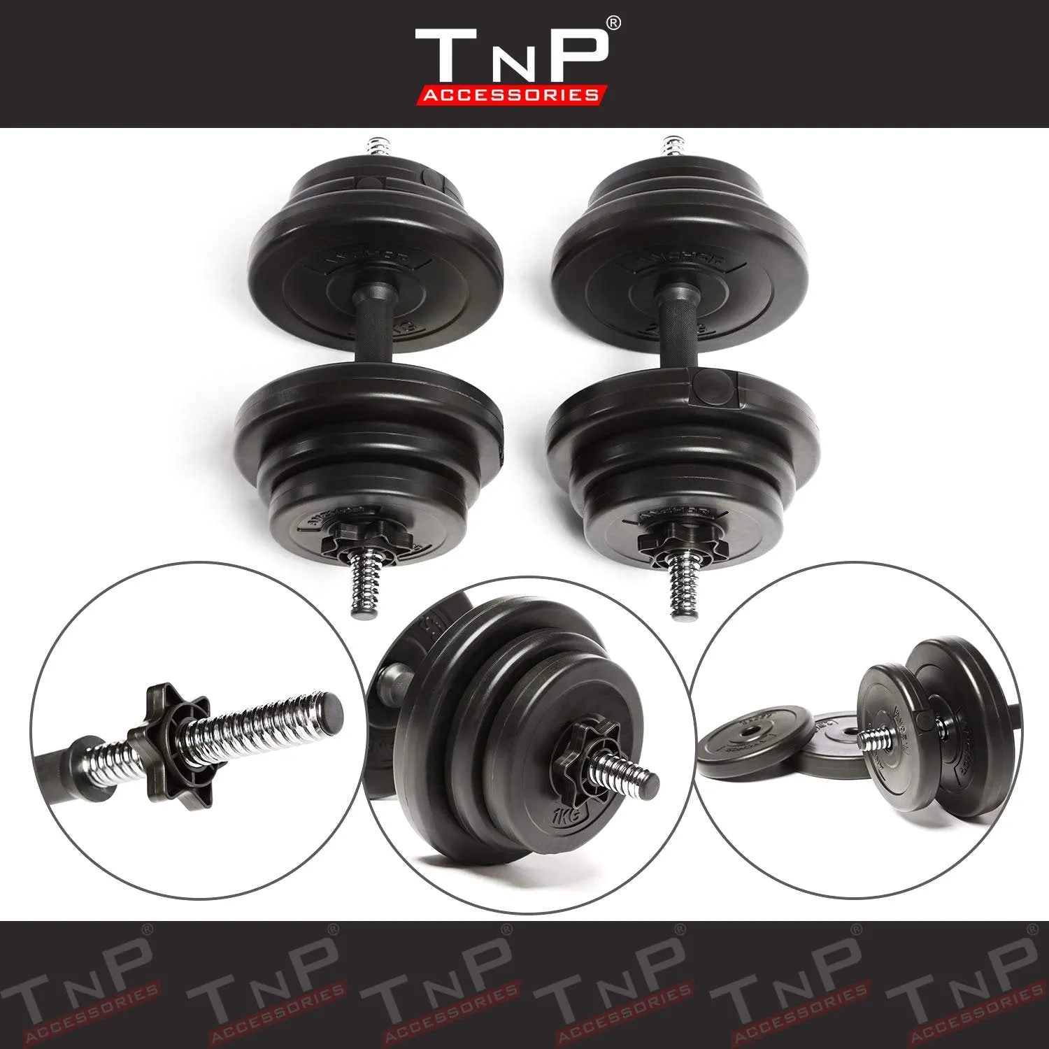 1" Dumbbell Set With Plastic Coated Handle 20kg - 50kg