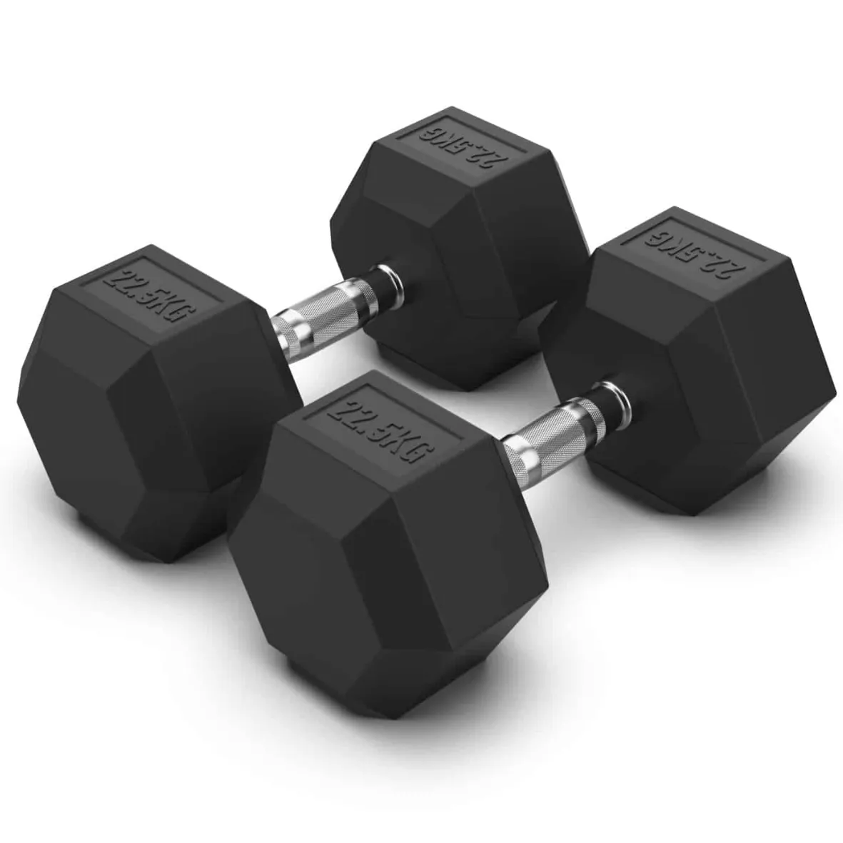 22.5KG Rubber Hex Dumbbell Pair (Limited Stock)