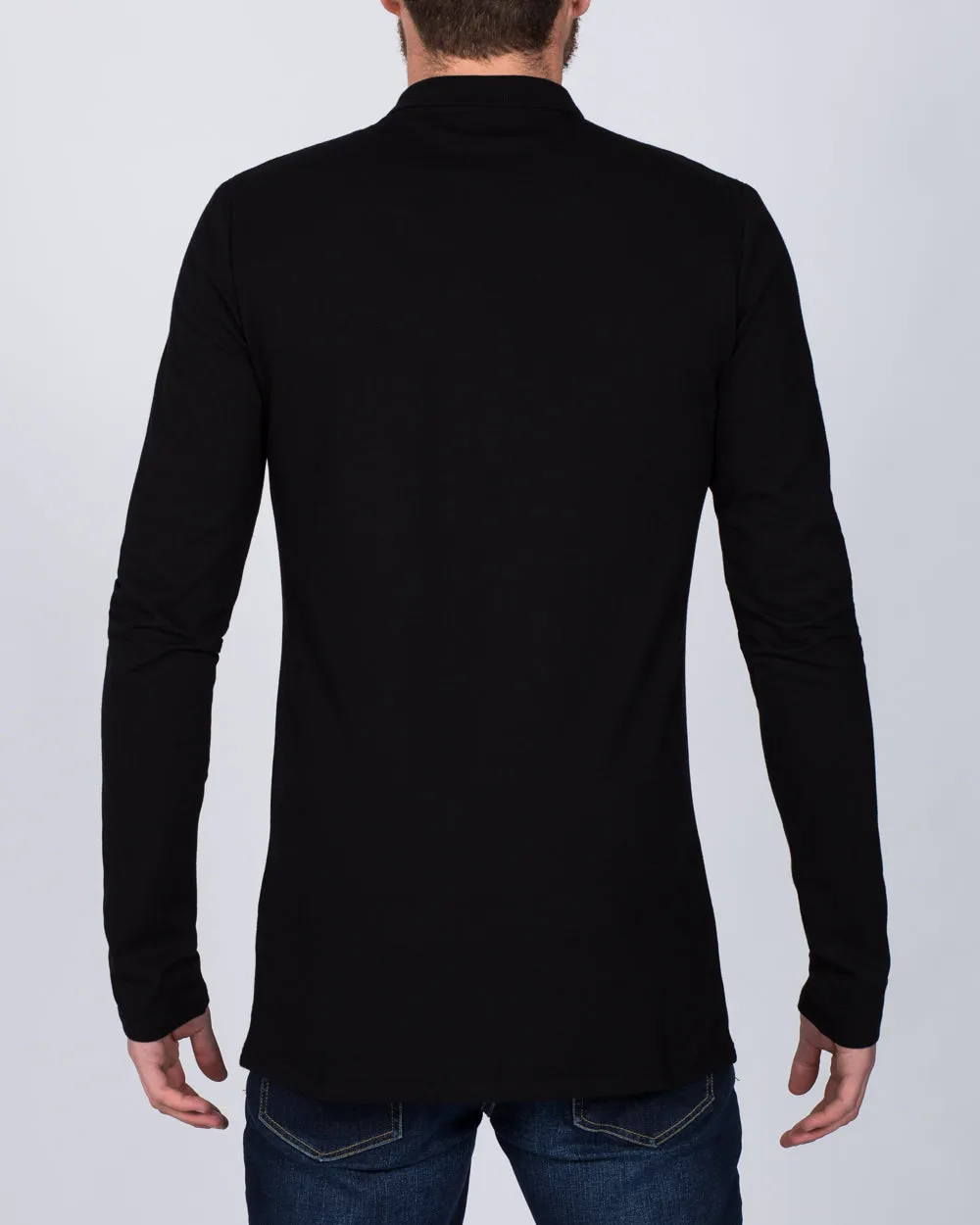 2t Slim Fit Long Sleeve Polo Shirt (black)