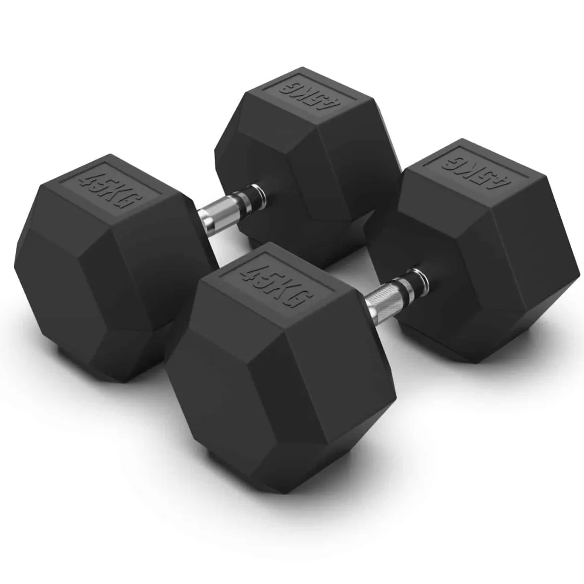 45KG Rubber Hex Dumbbell Pair (Limited Stock)