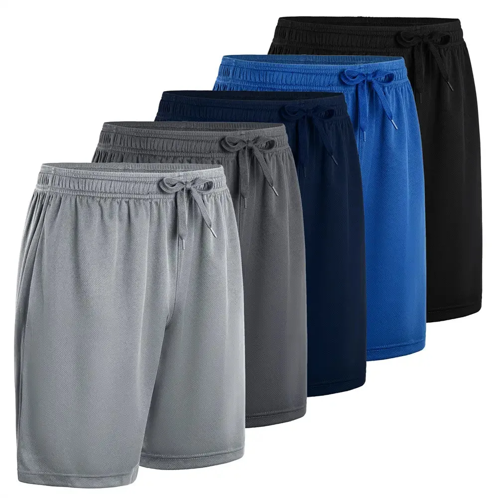 5-Pack Men's Quick-Dry Shorts(With Side Pockets)