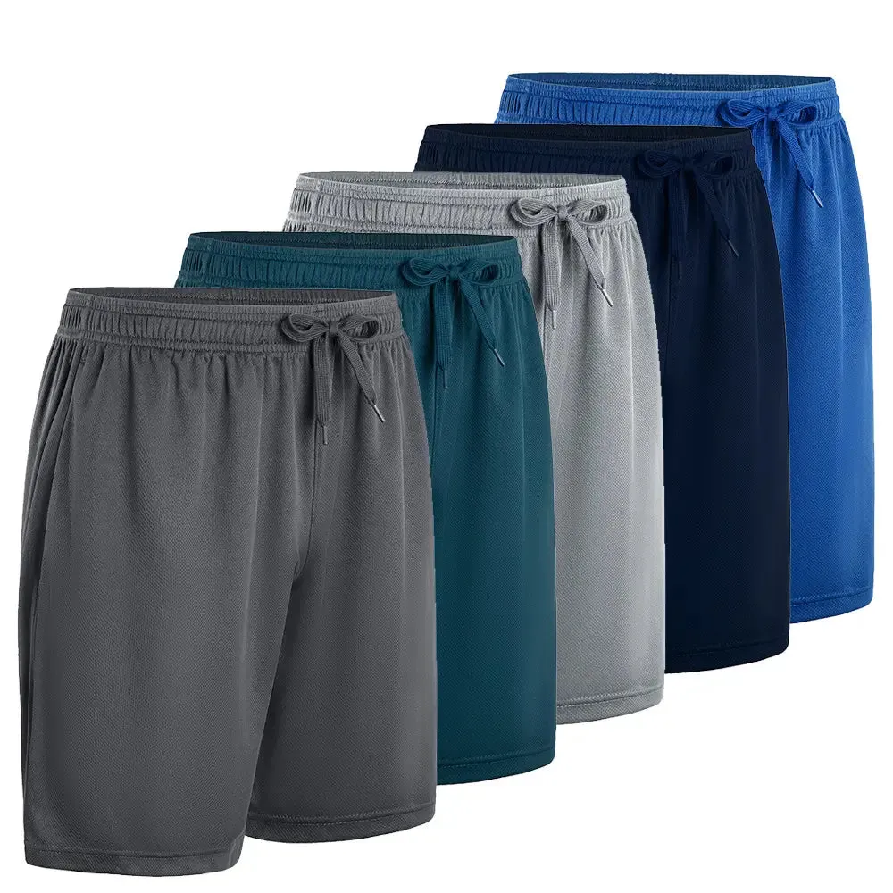 5-Pack Men's Quick-Dry Shorts(With Side Pockets)