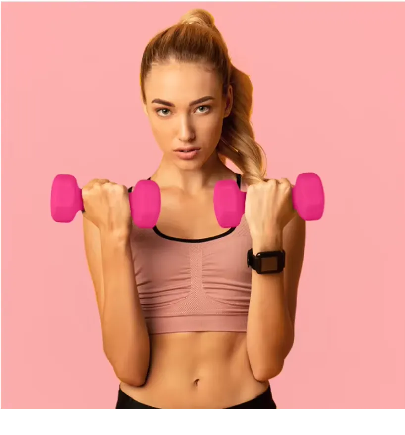 5Kg Vinyl Rubber Fitness Dumbbell 183063 Pink