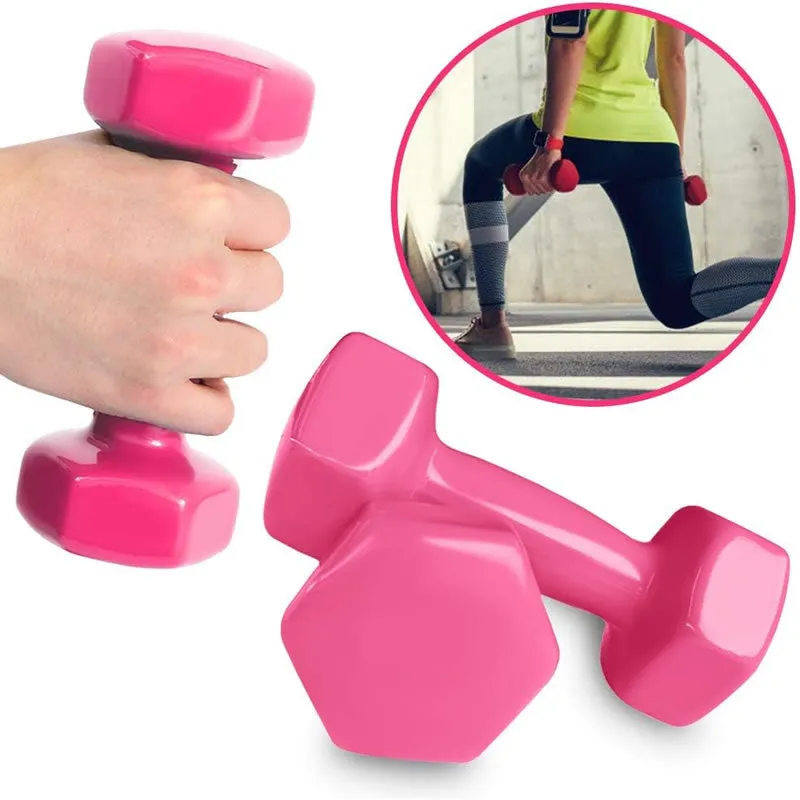 5Kg Vinyl Rubber Fitness Dumbbell 183063 Pink