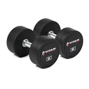 60 LB Pair Classic Round Urethane Dumbbells