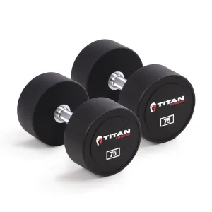 75 LB Pair Classic Round Urethane Dumbbells