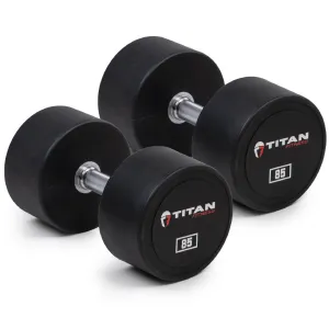 85 LB Pair Classic Round Urethane Dumbbells