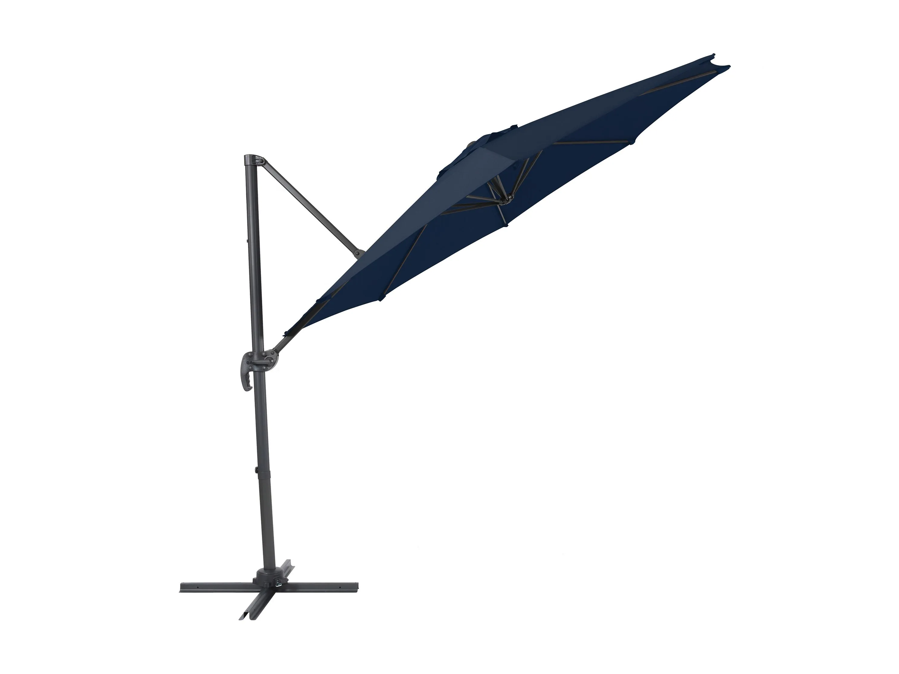 9.5ft Offset Patio Umbrella, 360 Degree - Navy Blue