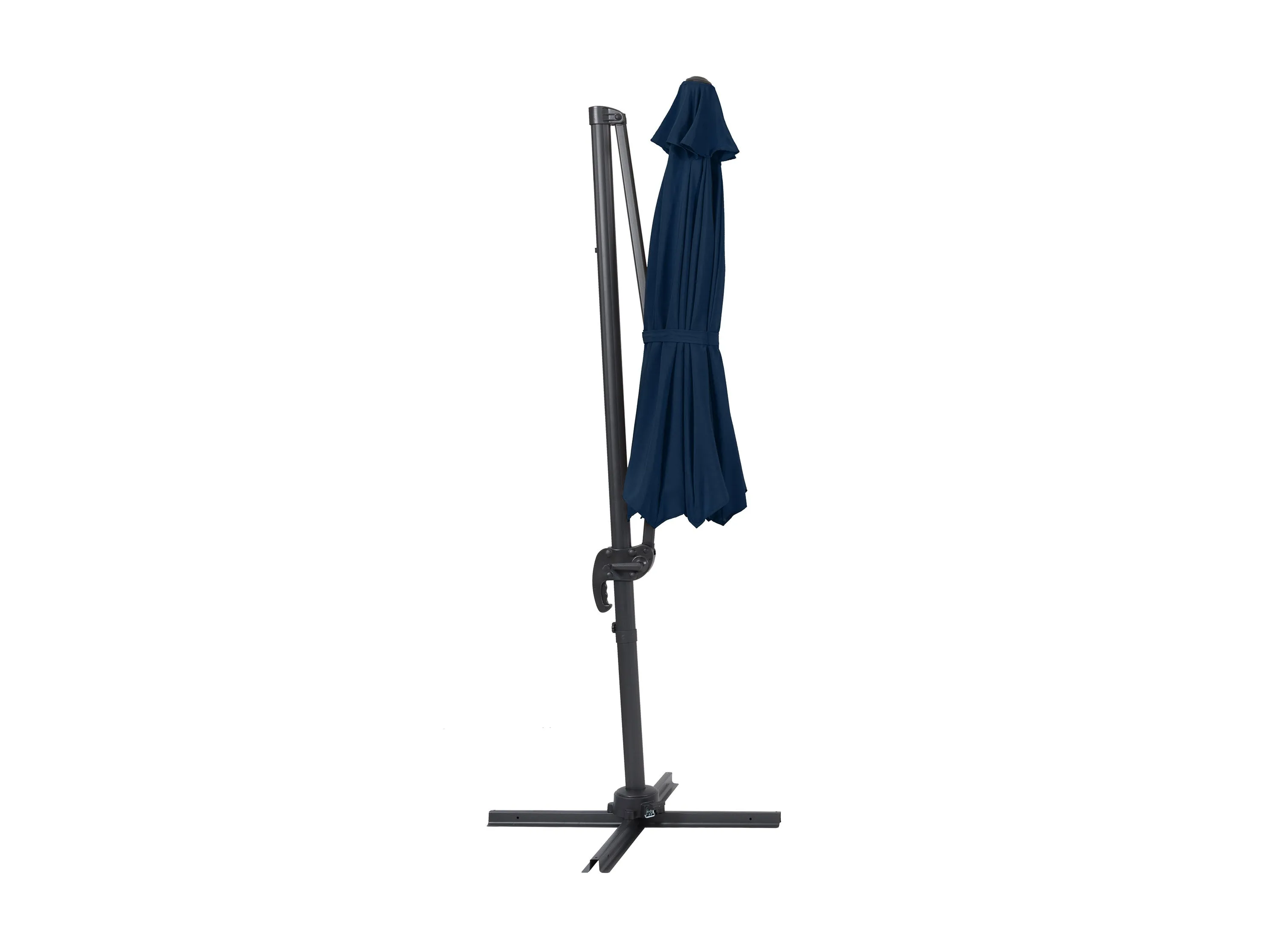 9.5ft Offset Patio Umbrella, 360 Degree - Navy Blue