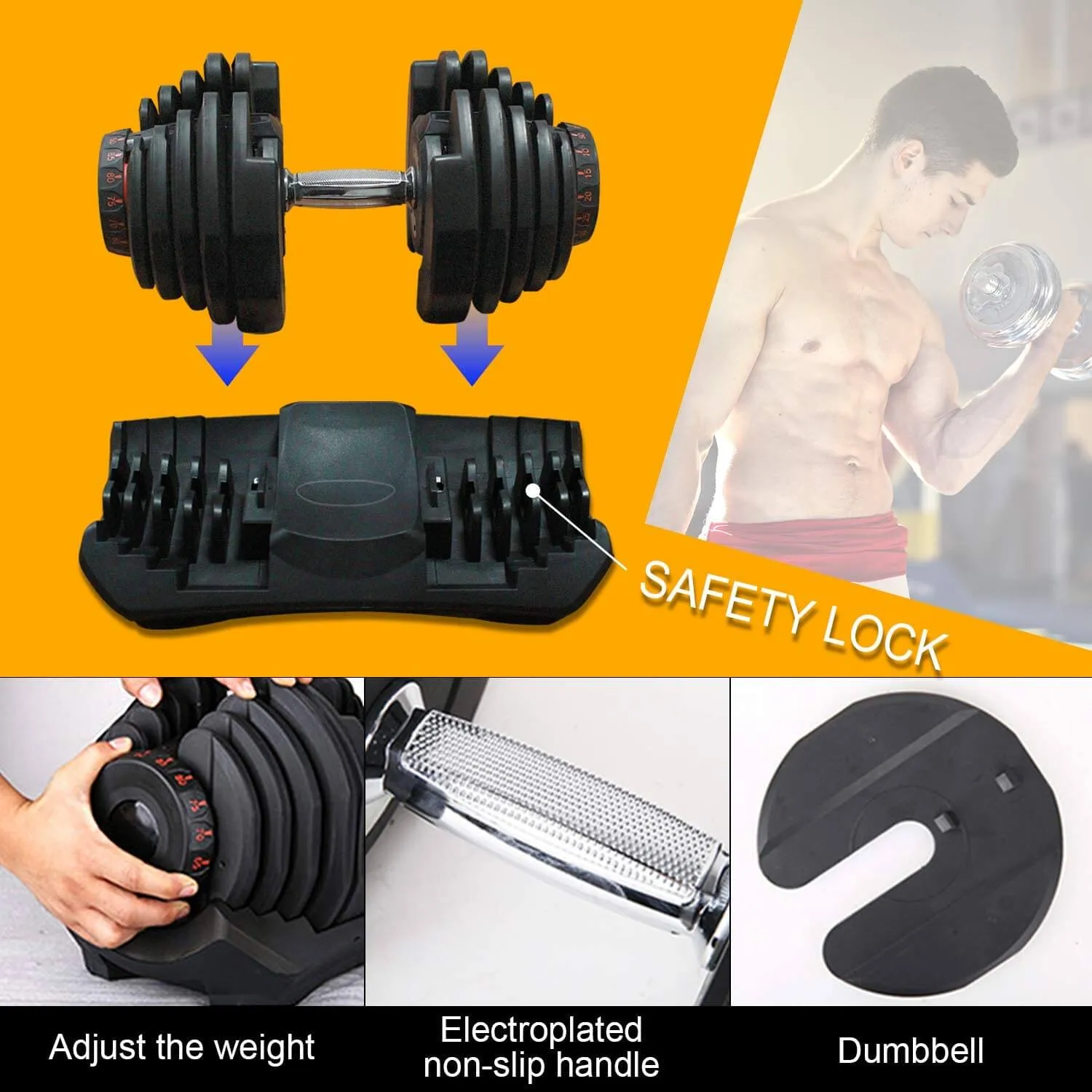 Adjustable Dumbbells 40Kg 2PCS Set