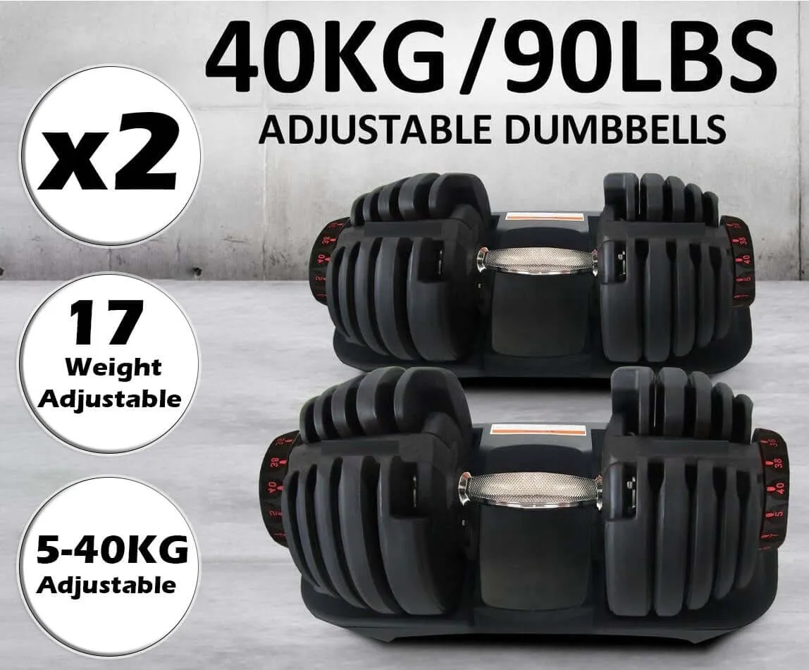 Adjustable Dumbbells 40Kg 2PCS Set