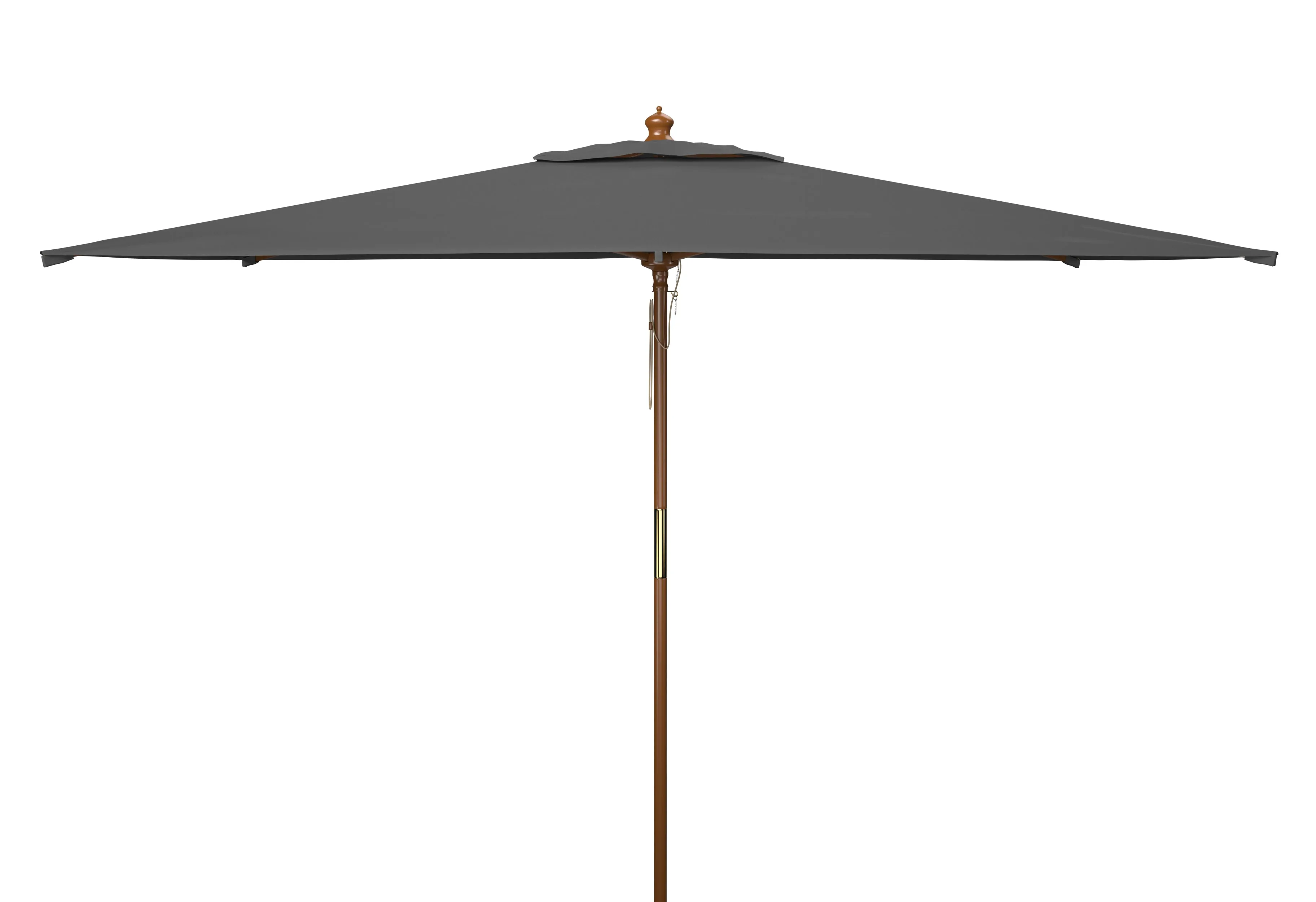 AKLIN RECTANGLE WOODEN PULLEY MARKET UMBRELLA