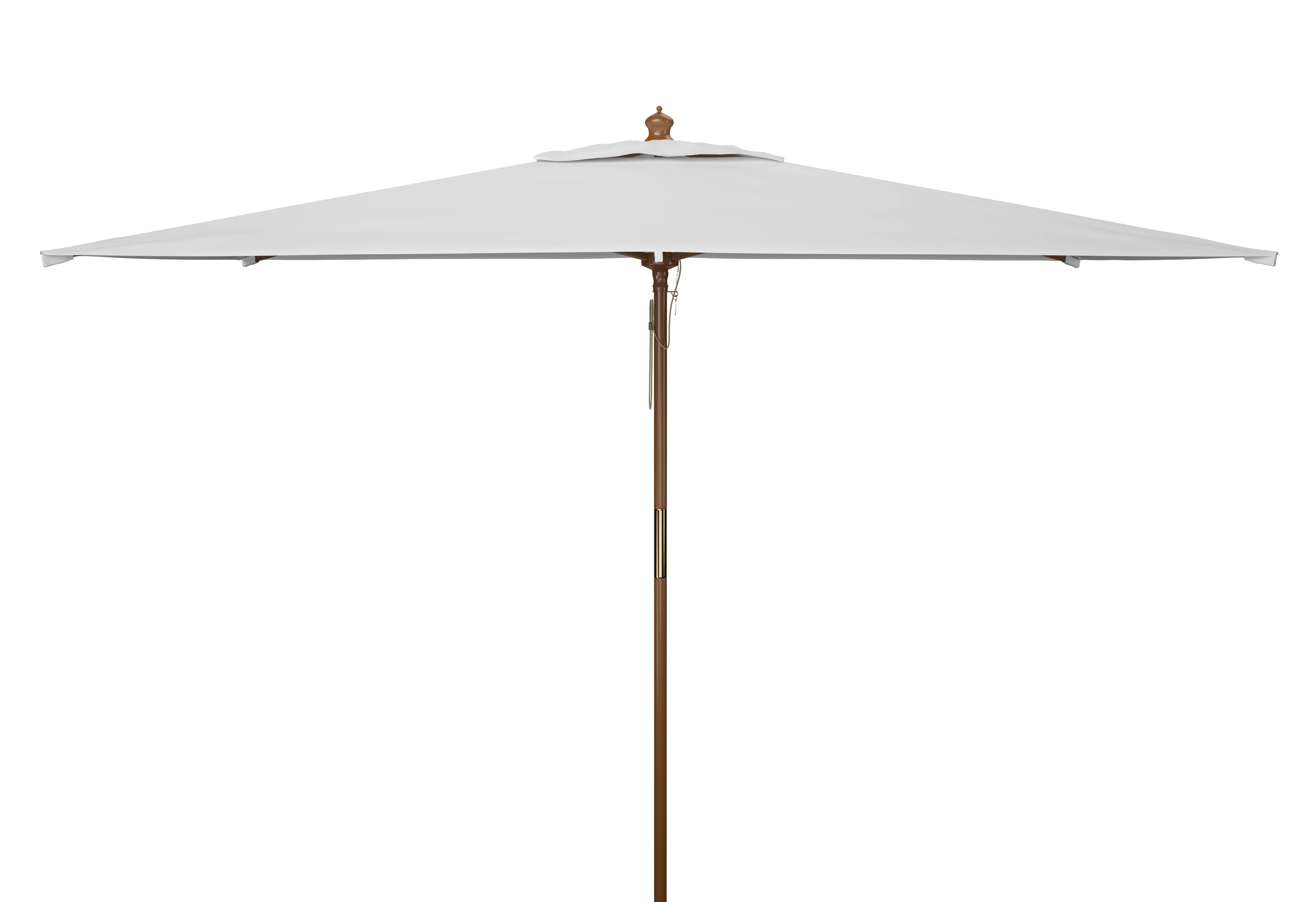 AKLIN RECTANGLE WOODEN PULLEY MARKET UMBRELLA