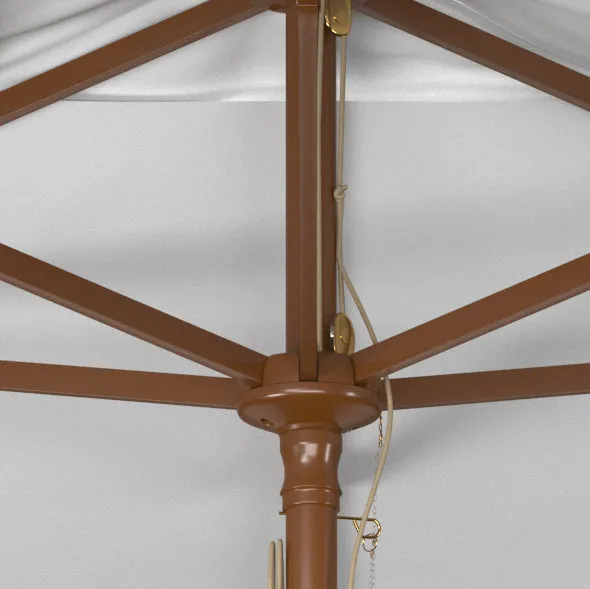 AKLIN RECTANGLE WOODEN PULLEY MARKET UMBRELLA