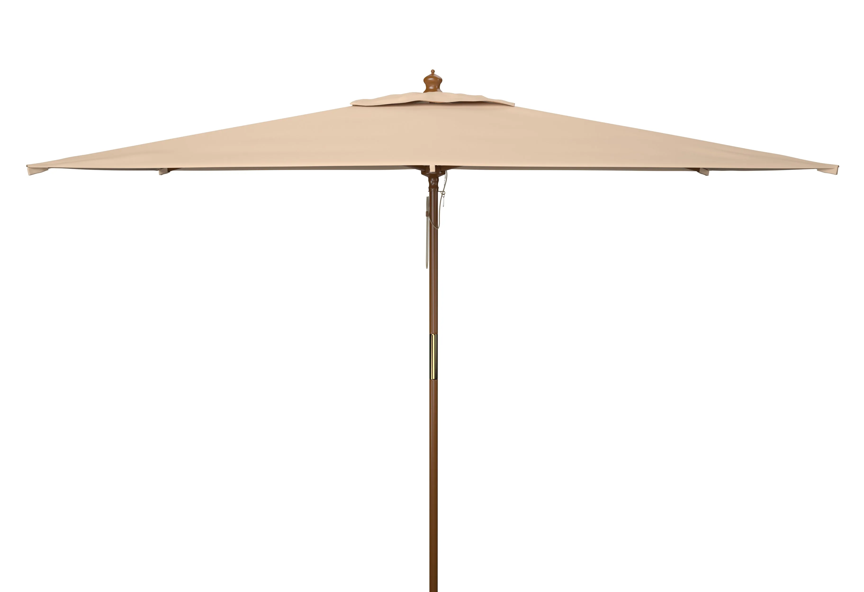 AKLIN RECTANGLE WOODEN PULLEY MARKET UMBRELLA