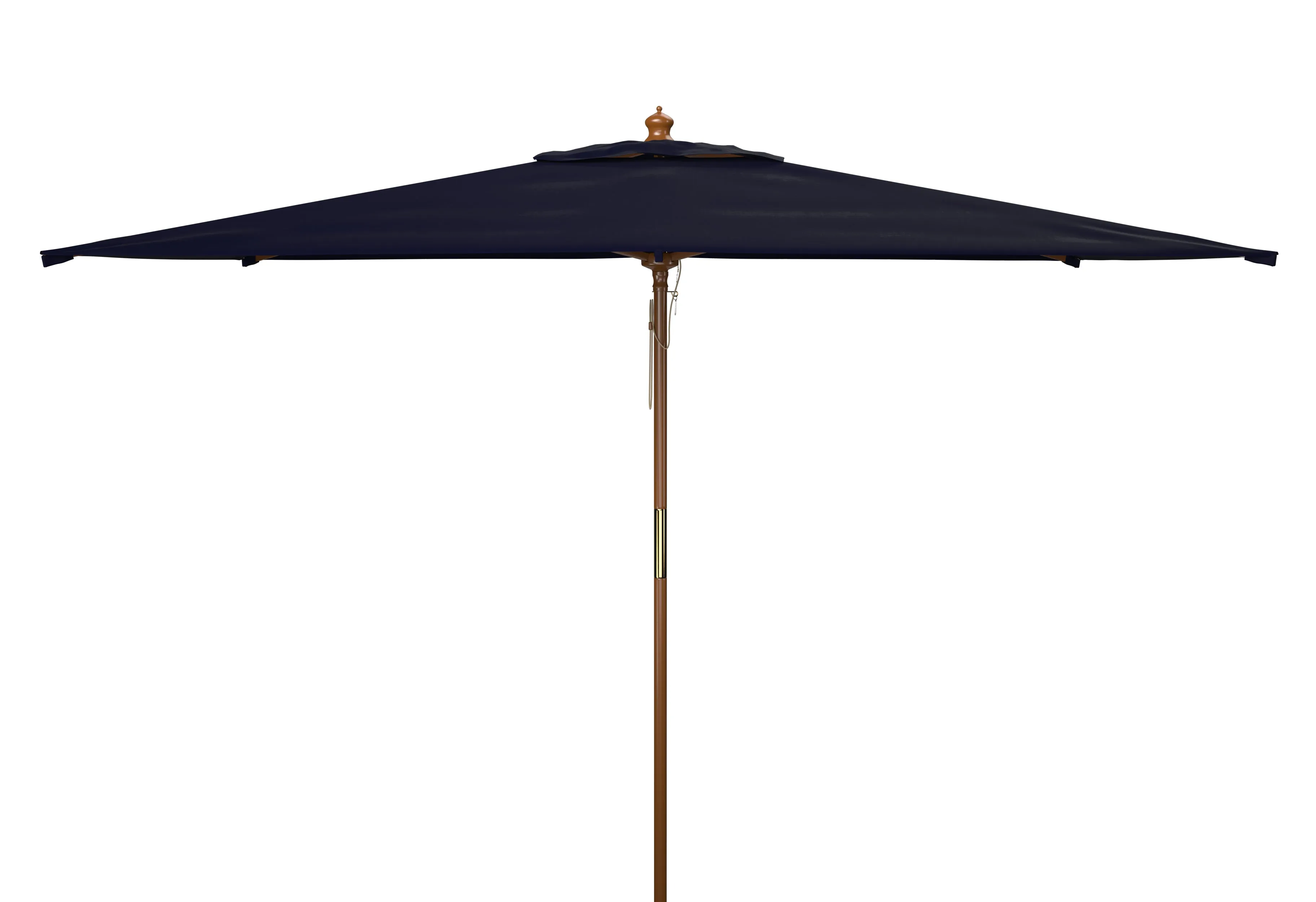 AKLIN RECTANGLE WOODEN PULLEY MARKET UMBRELLA