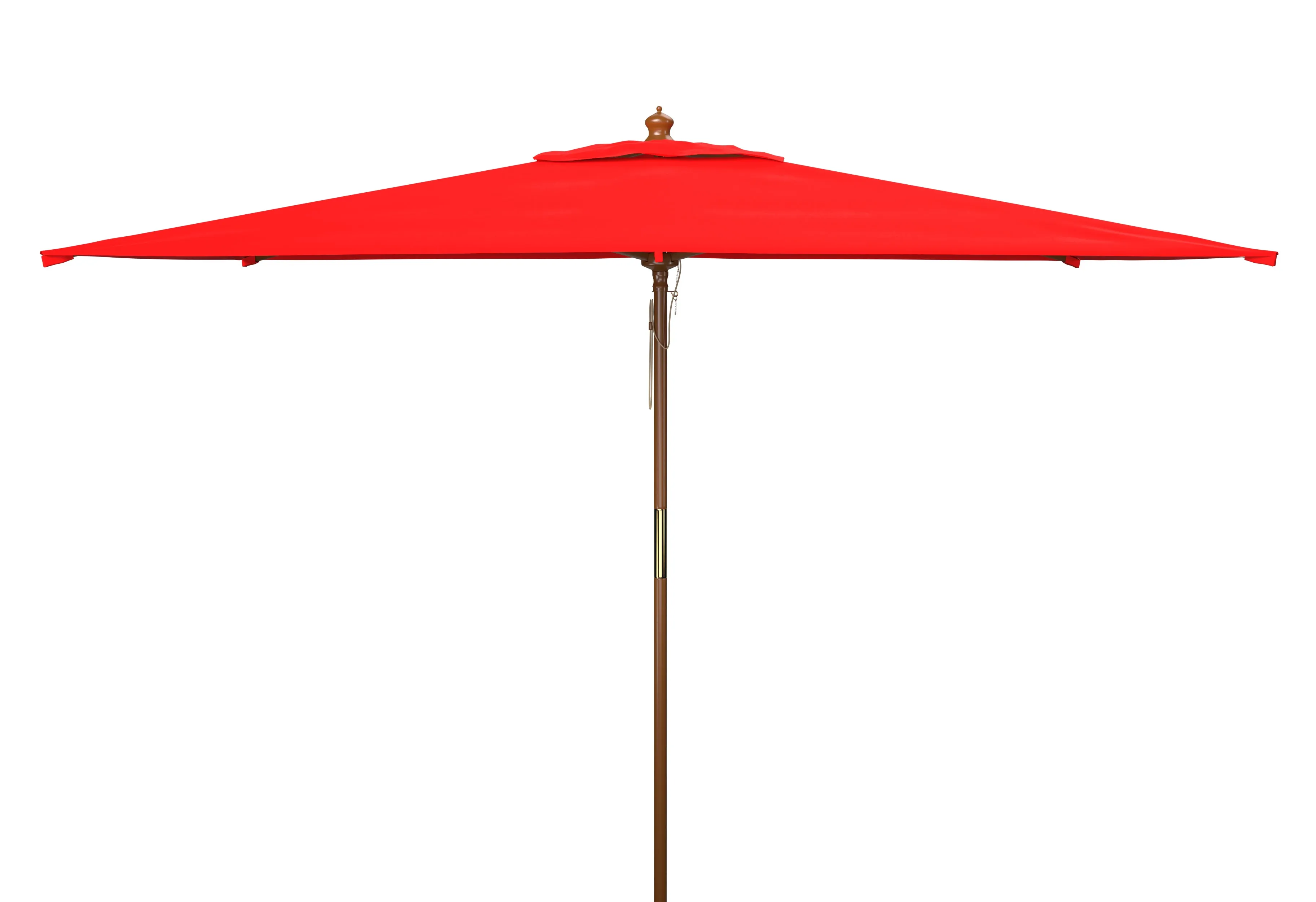 AKLIN RECTANGLE WOODEN PULLEY MARKET UMBRELLA