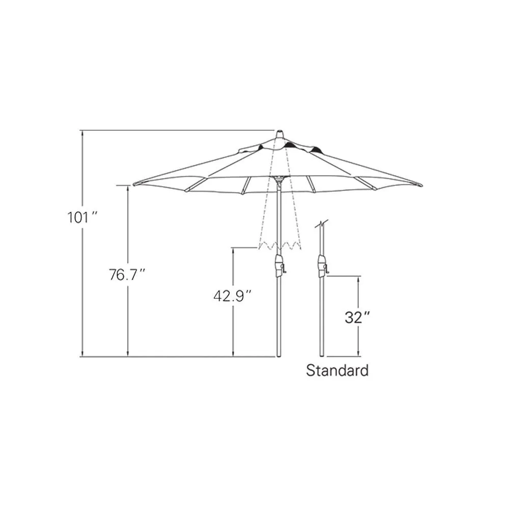 Auto Tilt Umbrella with O'bravia 2 Fabric 9' by Treasure Garden