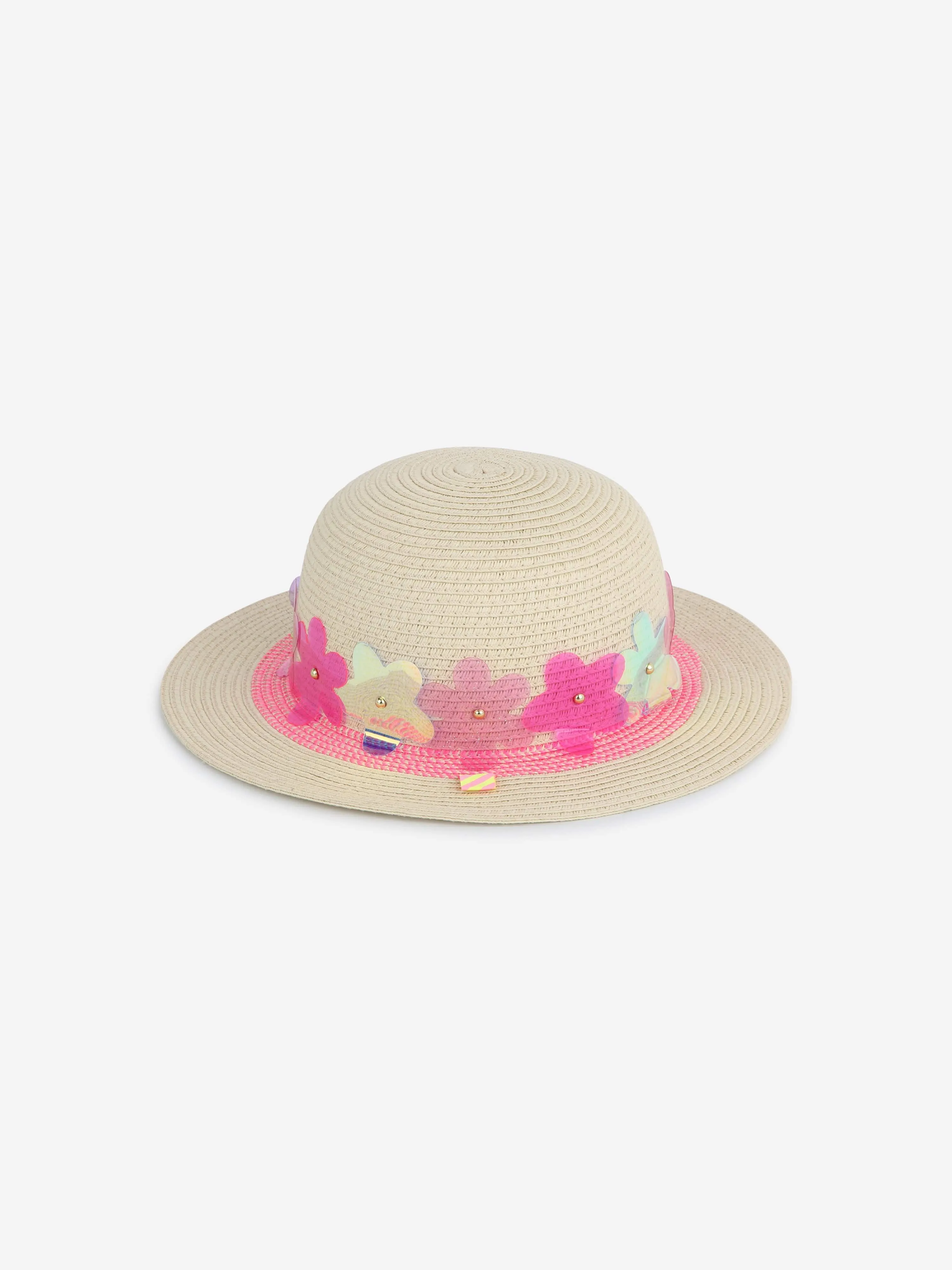 Billieblush Girls Flower Sun Hat in Beige