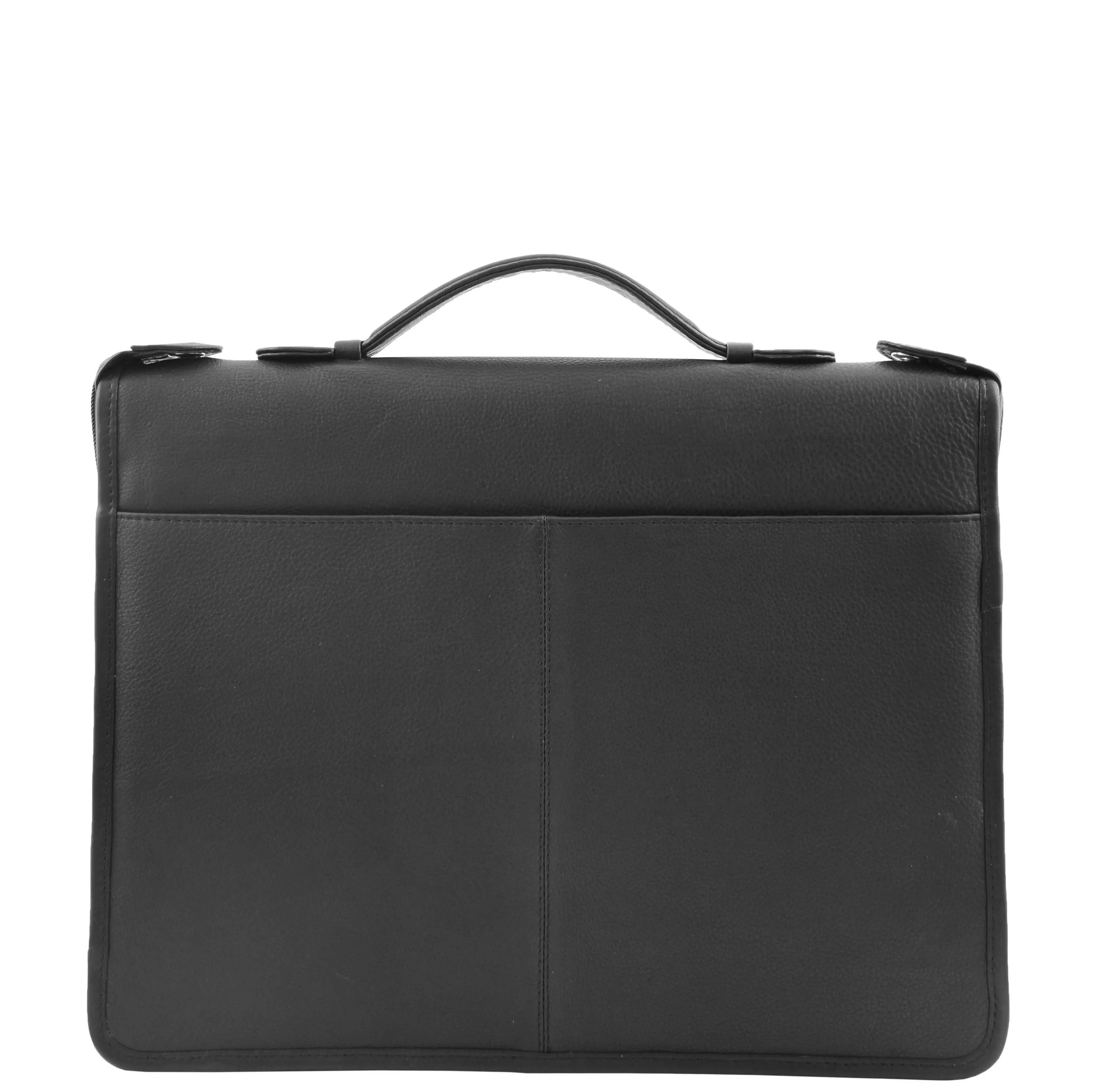 Black Leather A4 Ring Binder File Folio Office Bag Zip Organiser Braga