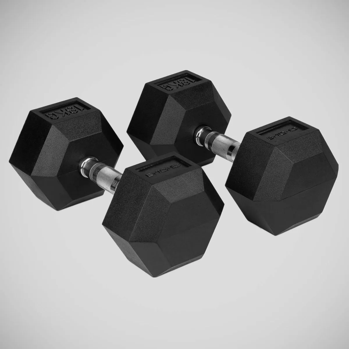 Bytomic Rubber 18kg Hexagon Dumbbell Set Black