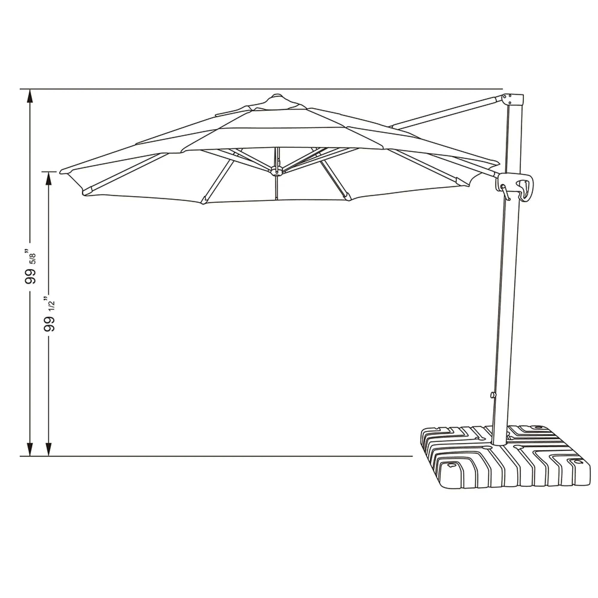 California Umbrella 11' Octagon Cantilever Umbrella