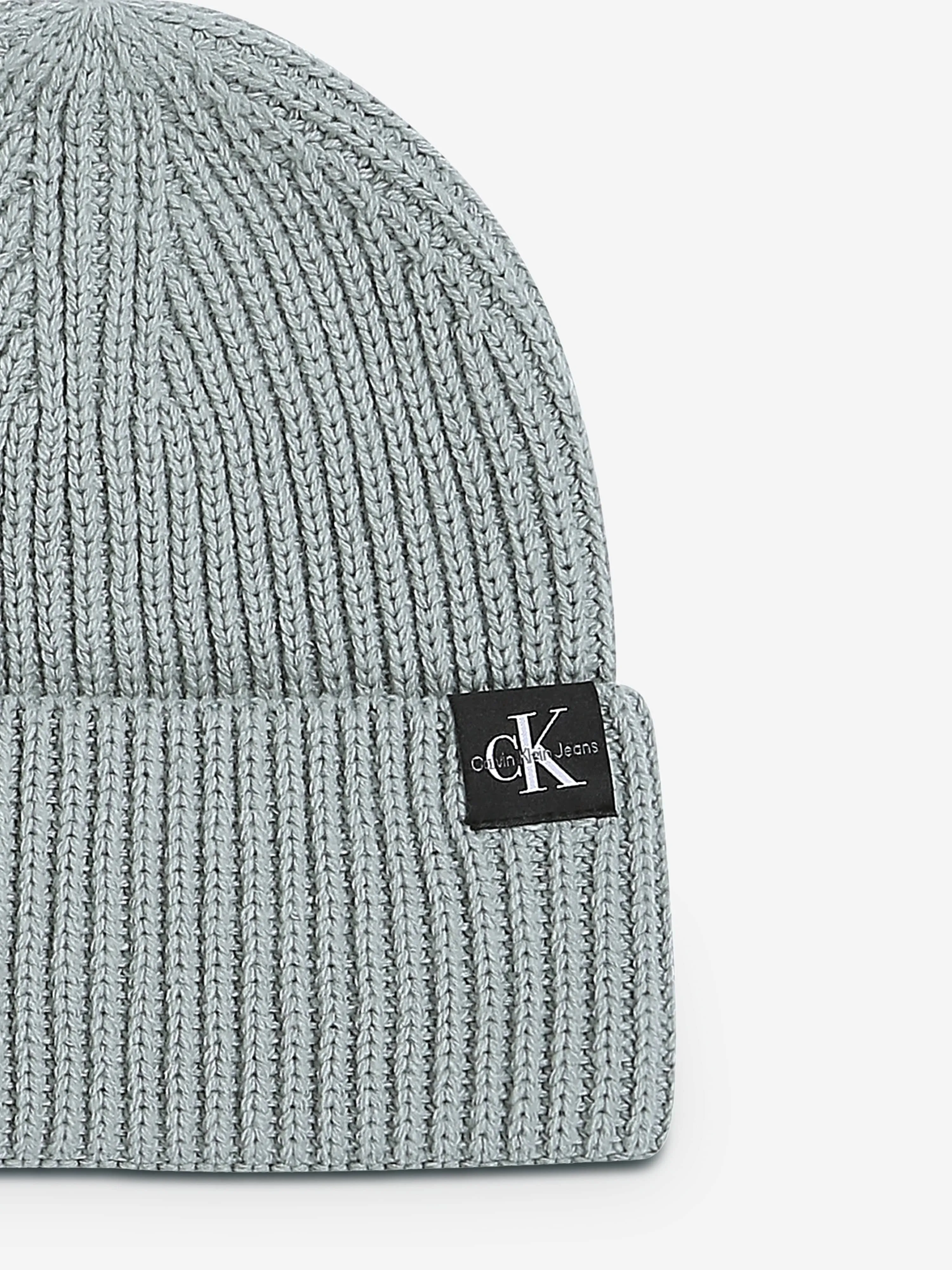 Calvin Klein Kids Monogram Rib Beanie in Green