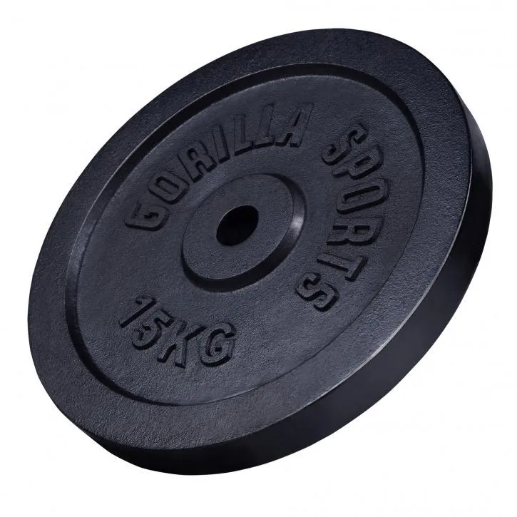 Cast Iron Weight Plate 15KG - Black