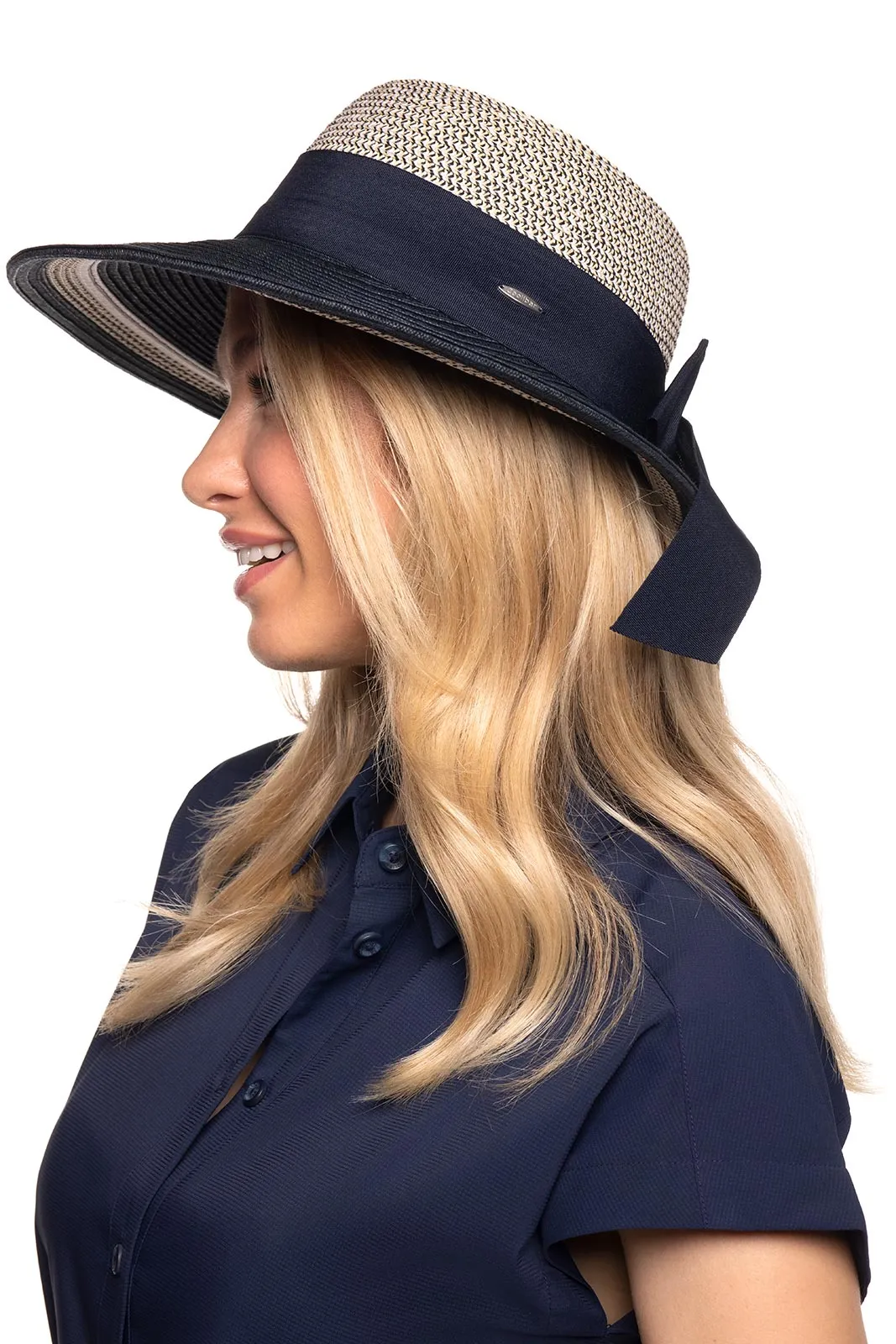 Clara Sun Hat | Navy/White Colorblock