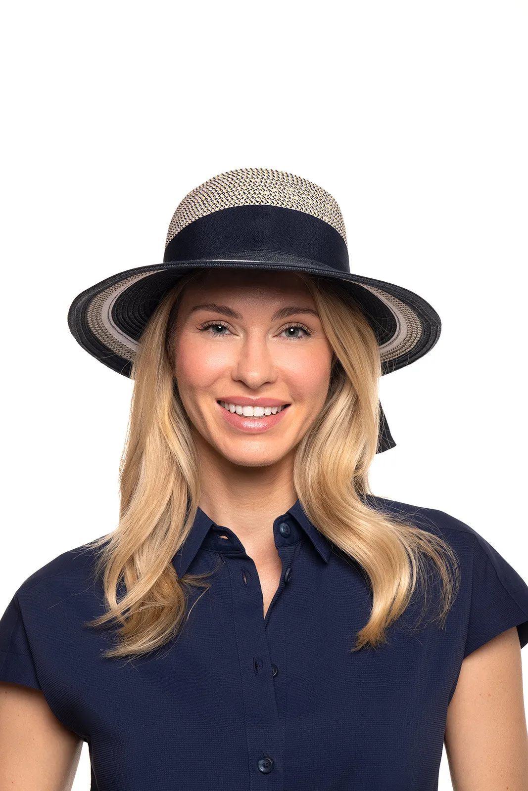 Clara Sun Hat | Navy/White Colorblock