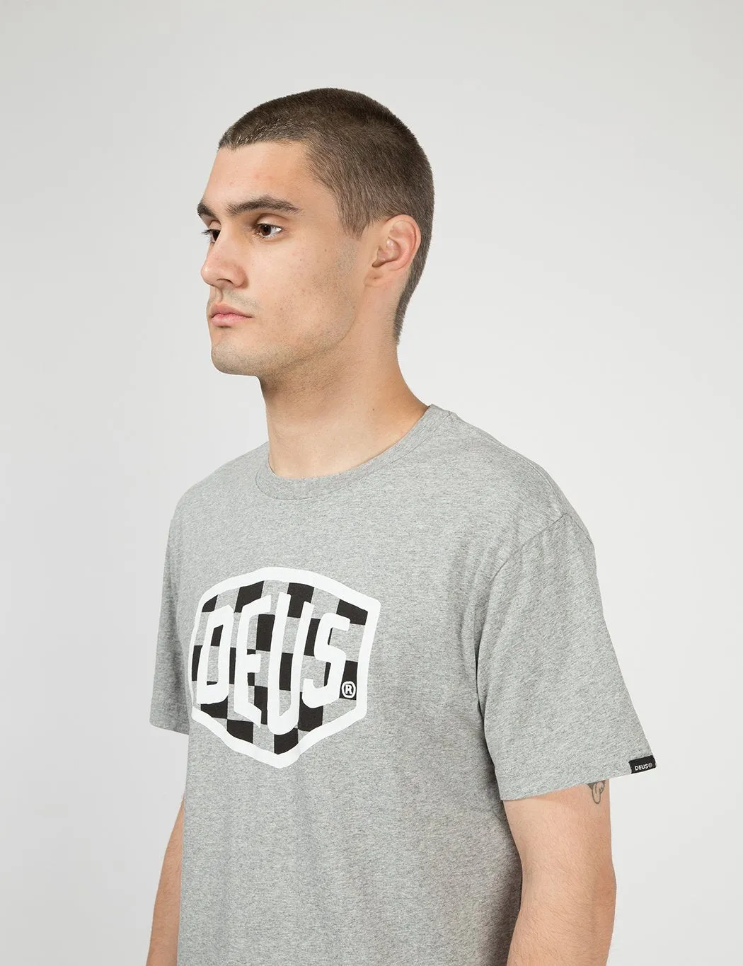 Deus Ex Machina Moto Shield T-Shirt - Grey Marle