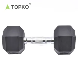 Dumbbells Free Weights Dumbbells Weight Set Rubber Coated cast Iron Hex Black Dumbbell