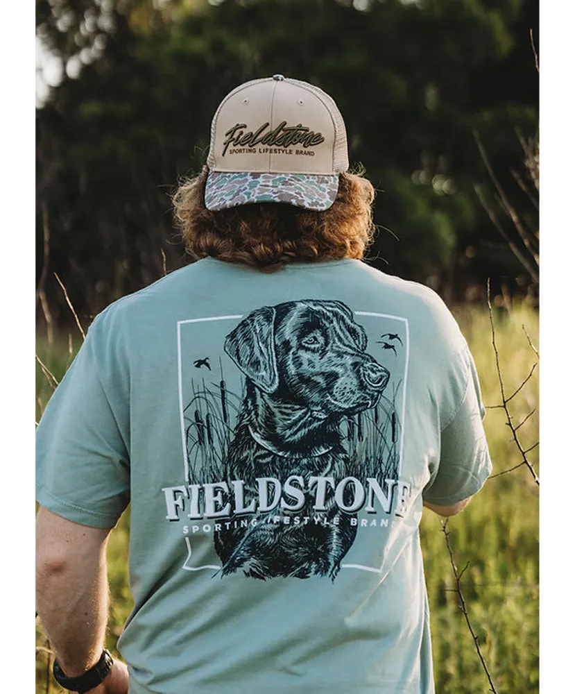 Fieldstone - 6 Panel Script Logo Camo Bill Hat