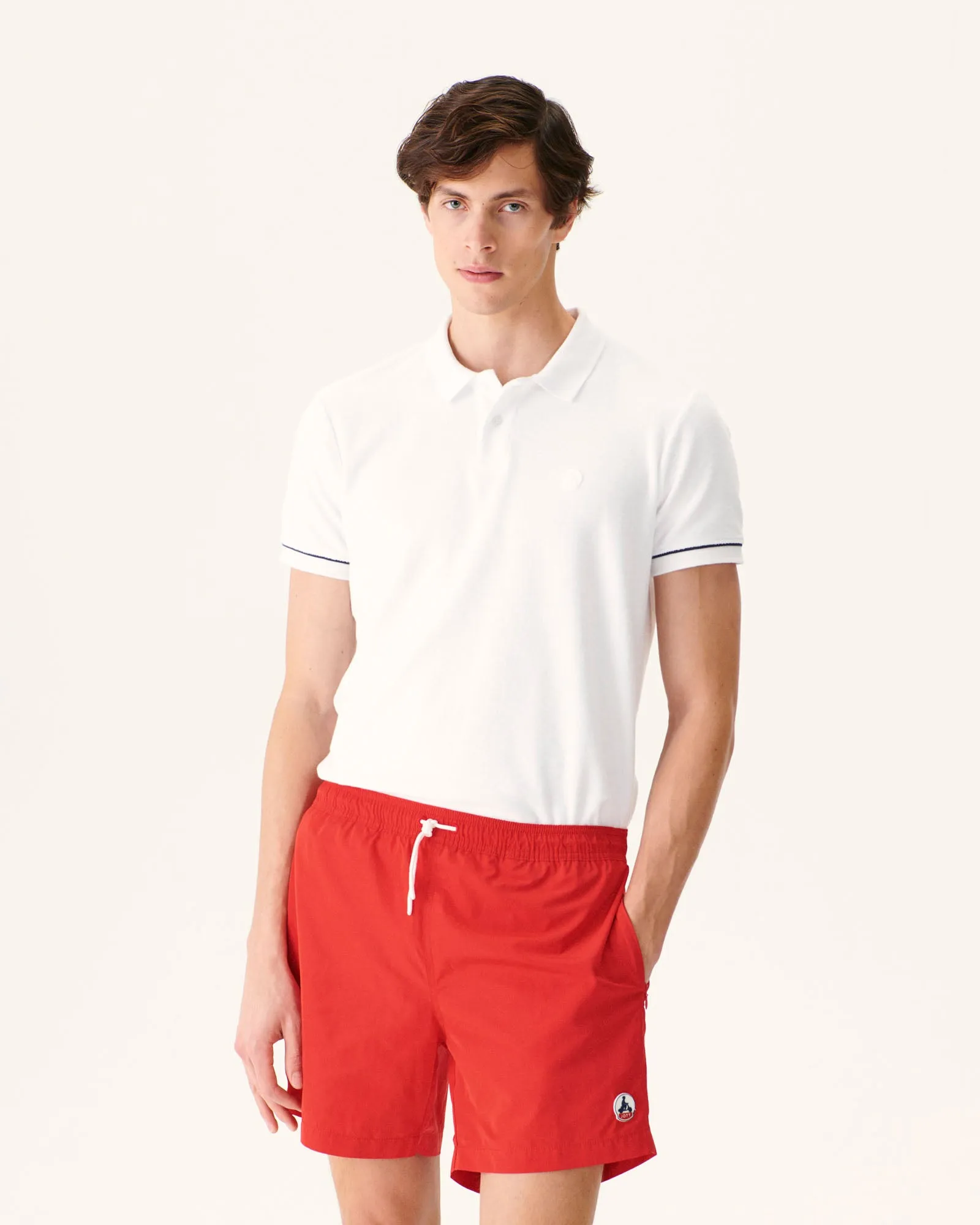 Fire red Biarritz swim shorts