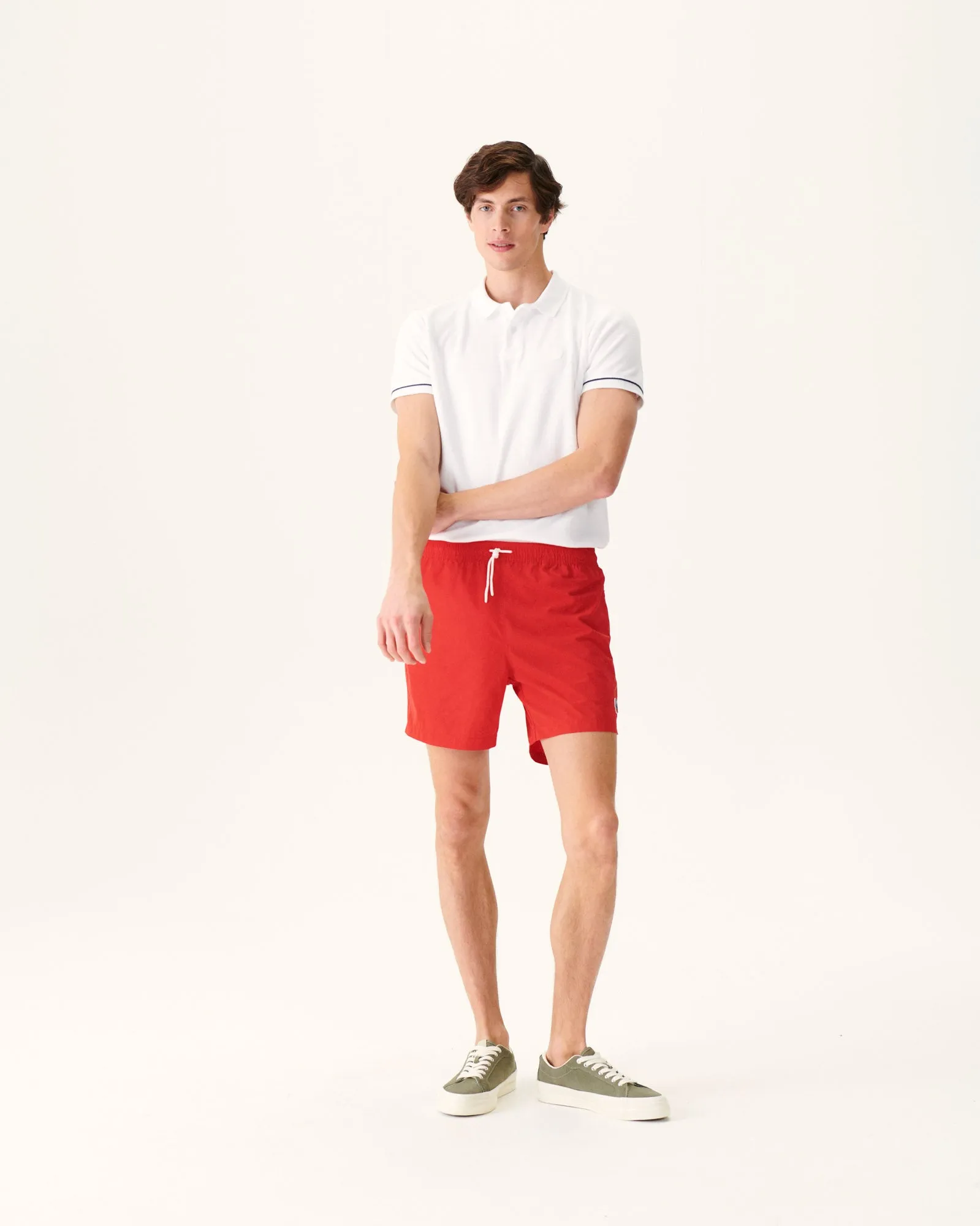 Fire red Biarritz swim shorts