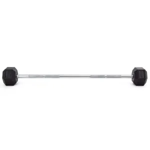 Fixed Barbell Pump Bar 10kg - Rubber Hex