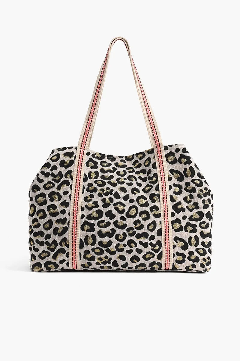 Forestry Leopard Embellished Tote