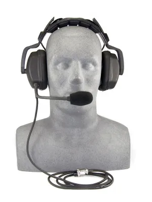 Headset, deluxe headset with boom mic. Set up for ComBox (ind, PTI control).