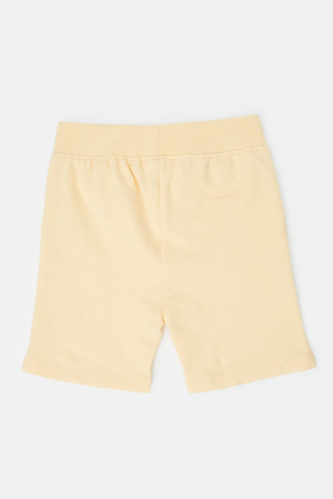 Infant Boys Peach Plain Active Shorts