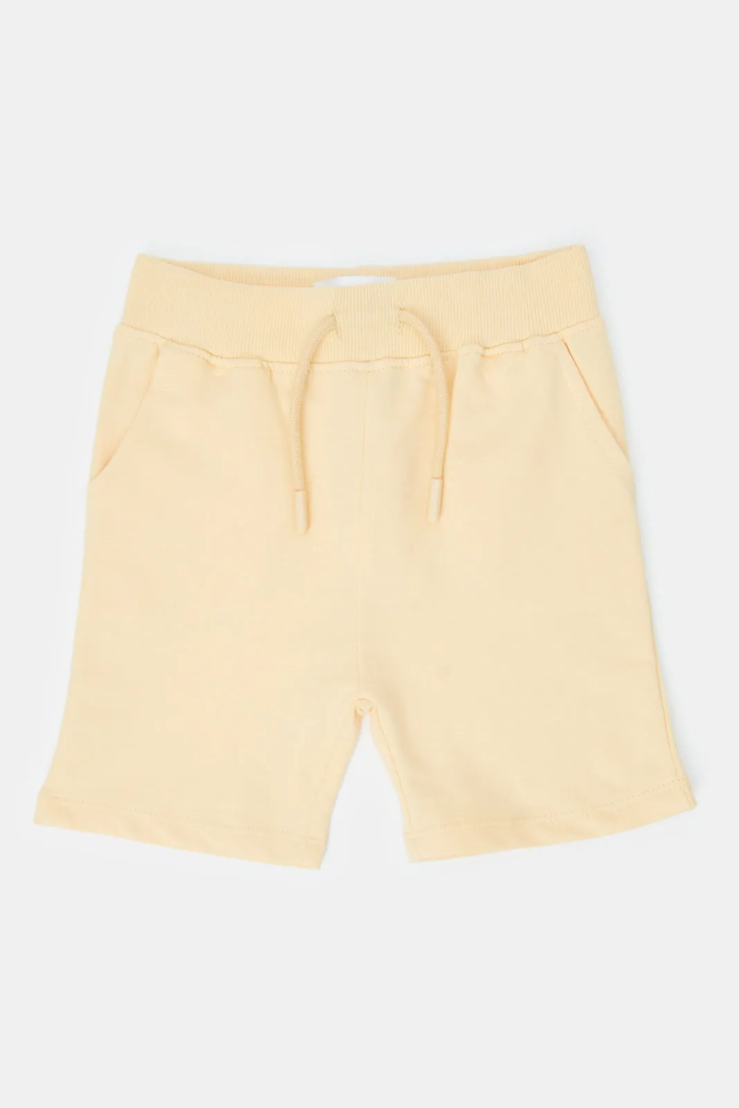 Infant Boys Peach Plain Active Shorts