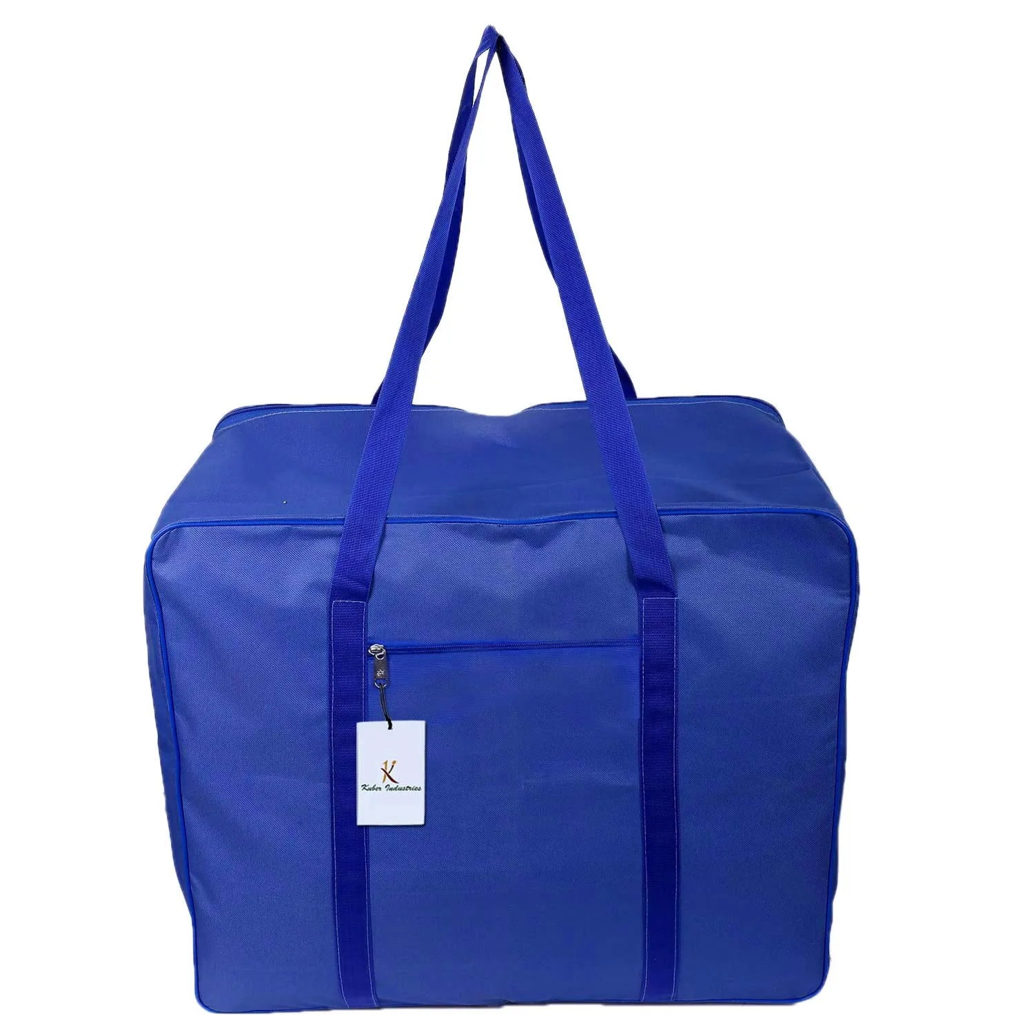 Kuber Industries 2 Pieces Rexine Jumbo Attachi Bag Travel Handbag Storage Carrying Bag, Blanket Cover, Duffle, Travel Multi-Purpose Bag (Royal Blue) CTKTC0134717