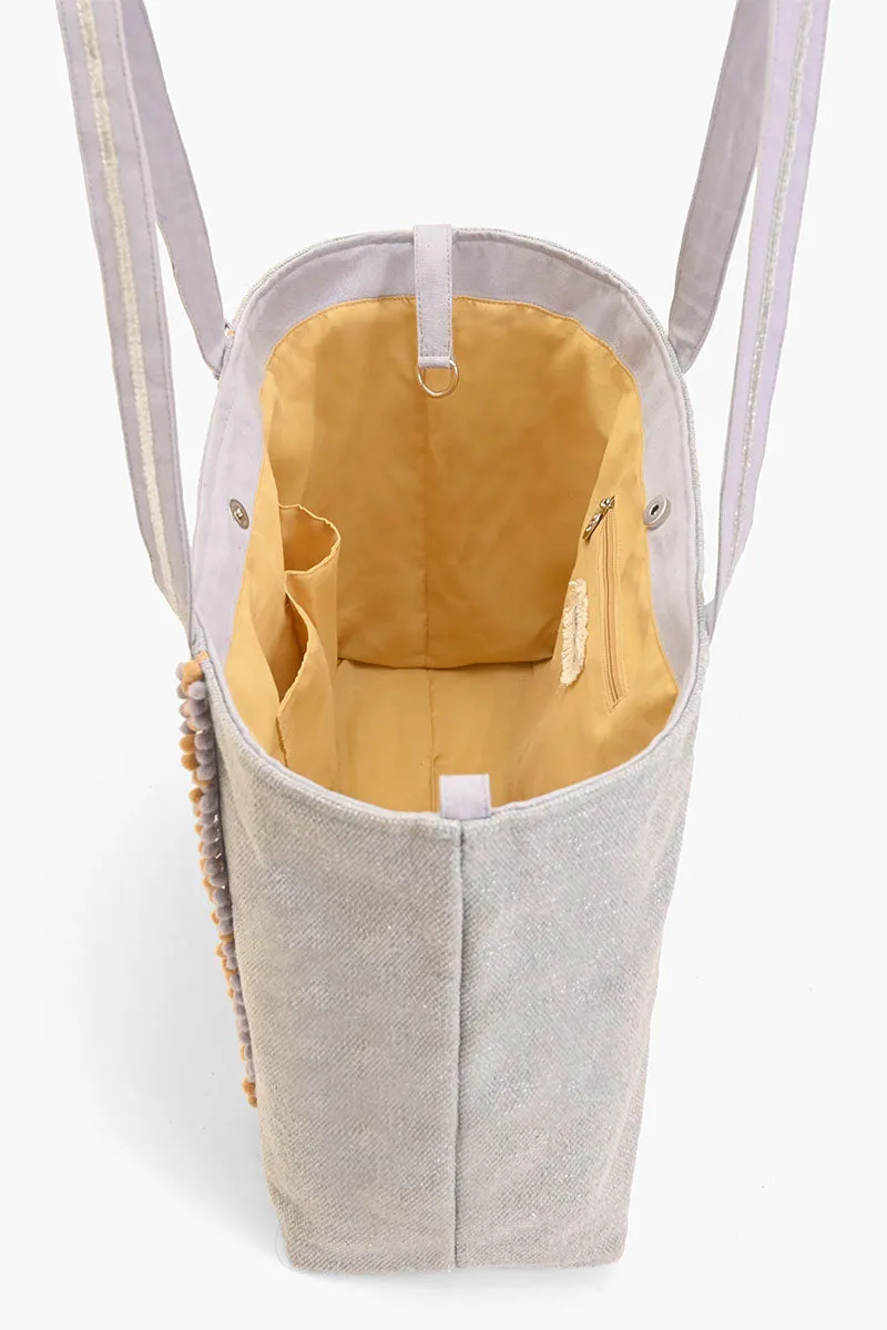 Luxe silver Embellished multi-purpose tote