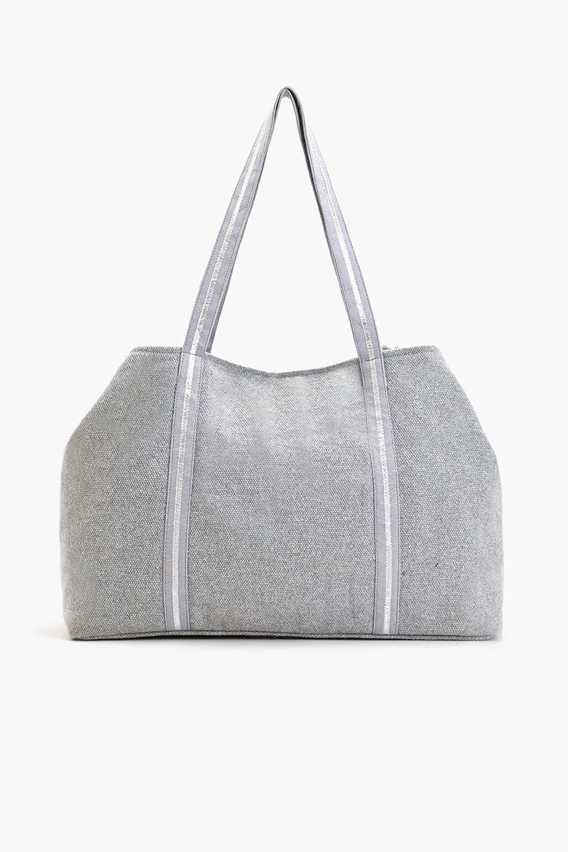 Luxe silver Embellished multi-purpose tote