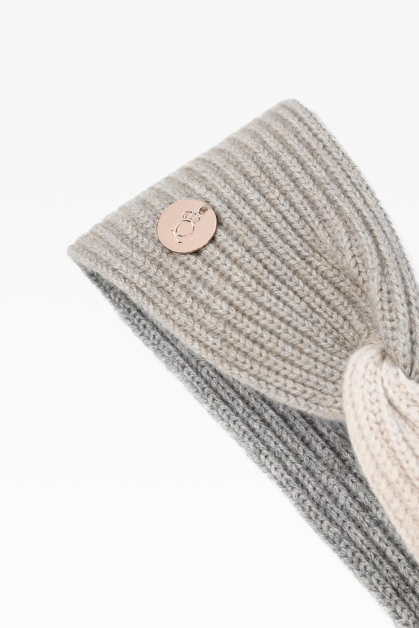 Maisie Natural Mix Ladies Rib Headband: Cashmere & Wool Blend