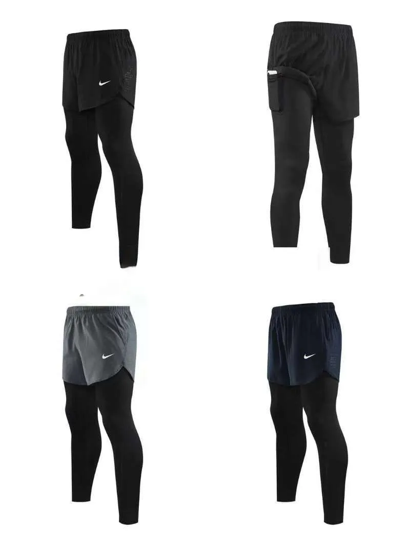 NIKE SHORTS WITH INBUILT LONG TIGHTS.